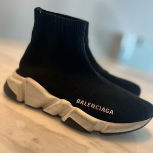 WOMEN'S SPEED RECYCLED KNIT SNEAKER IN BLACK/WHITE